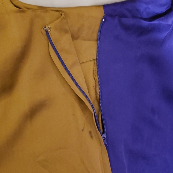 100% Silk COLOR Block Mary Jo Bruno Dress - Picture 6 of 6